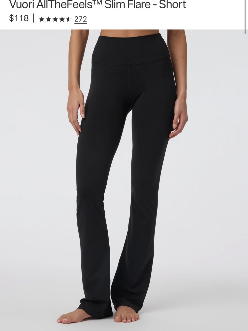 Vuori Black Slim Flare Pants